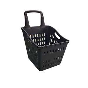 Keranjang Belanja Plastik Ban 4 Roda Supermarket, Gaya Baru dengan Pegangan Tarik - Product Image 2