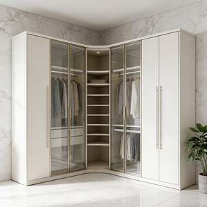 Armario de Madera de Lujo Contemporáneo Personalizado BALOM con Puertas Corredizas de Vidrio, Armario de Dormitorio Moderno Personalizado - Product Image 6