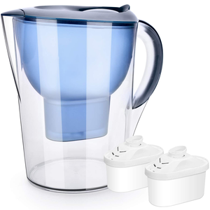 Carafe filtrante à eau sans BPA avec filtration au charbon actif, ioniseur alcalin, purificateur d'eau potable manuel pour la maison - Product Image 1