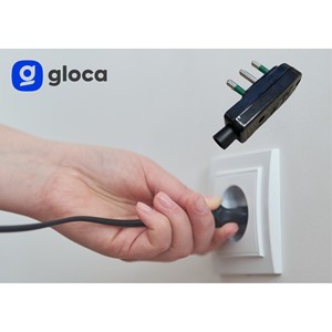 Gloca Paquete de 5 Enchufes Eléctricos Planos 16A Negros Estándar Italiano 250V CA con Conexión a Tierra de Plástico - Product Image 5