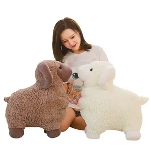 格林玛特创意卡通彩色绵羊山羊羔羊娃娃毛绒玩具婴儿绵羊儿童礼品毛绒动物玩具