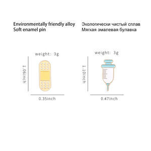 新到医用胸针珐琅别针金属徽章丝印翻领别针护士医生学生-衬衫包 - Product Image 4