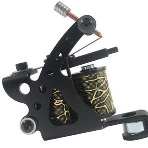 Machine à tatouer électrique portable en fer de Damas, type pistolet, pour traçage et ombrage, pour artistes professionnels, usage artistique corporel - Product Image 1