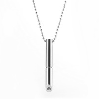 Collier sifflet en acier inoxydable, bijou de mode anti-tabac, pour la respiration consciente et la réduction de l'anxiété