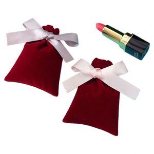Sac cadeau en flanelle avec cordon de serrage, sac de rangement en velours de luxe pour huiles essentielles, outils de maquillage, parfums, anti-poussière - Product Image 3