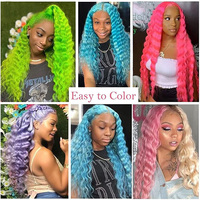 Großhandel Spitzenperücke Echthaarperücken Sehr Lang 30 40 Zoll Blond 613 Deep Wave Frontal Lace Wig Echthaar 13X6