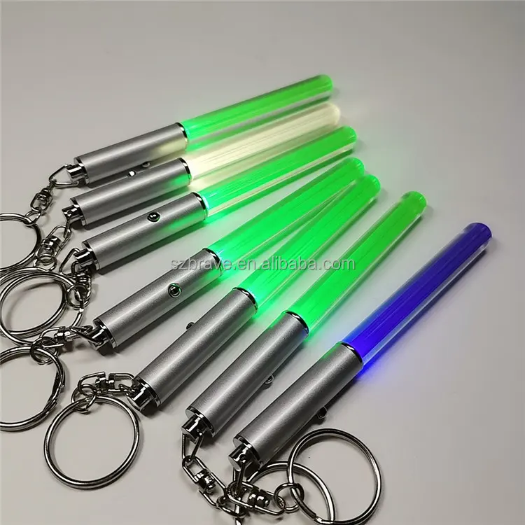Werbe geschenk Kunden spezifisches Logo LED Lichtschwert Schlüssel bund Mini Light Sabre Schlüssel bund Leucht stab Acryl Light Stick