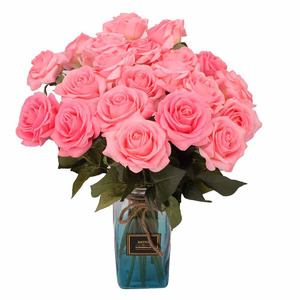 Fleurs de mariage artificielles <span class=keywords><strong>en</strong></span> soie à toucher réel, rose à <span class=keywords><strong>tige</strong></span> unique, décoration artisanale - Product Image 3