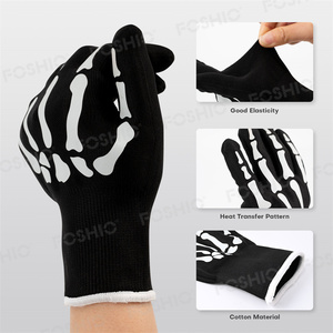 Guante de algodón de trabajo de vinilo negro luminoso de diseño Foshio - Product Image 4