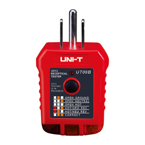 Comprobadores de Tomas de Corriente UNI-T Serie UT08 Originales, Verifican la Cableación Correcta en Tomas Eléctricas de 3 Hilos en Circuitos de CA - Product Image 1
