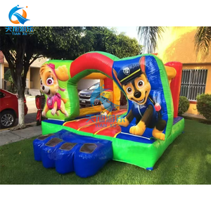 Mini château gonflable de glissière d'eau de videur de PVC commercial enfants extérieurs sautant le château plein d'entrain avec le ventilateur - Product Image 4