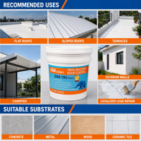 Revêtement de toiture en silicone 100% DM avec garantie de 30 ans, membrane d'étanchéité liquide de qualité professionnelle, fourniture en gros d'usine