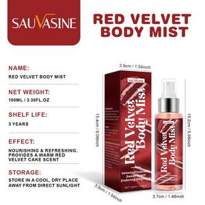 Brume pour le corps pour <span class=keywords><strong>femme</strong></span> Red Velvet en marque propre, 100 ml, <span class=keywords><strong>parfum</strong></span> élégant et durable, <span class=keywords><strong>parfum</strong></span> longue durée, utilisation quotidienne, eau <span class=keywords><strong>de</strong></span> toilette - Product Image 6