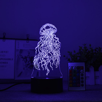 Acrylique 3d Led lampe support 3d nuit Led lumière lampe Base télécommande ABS noir personnaliser DC 12V chambre lumières 60 moderne EMC