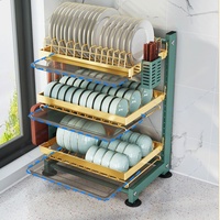 Étagère à couverts multifonctionnelle réglable de cuisine, organisateur de drainage de planche à découper de couteau de plat d'assiette, supports de stockage en métal