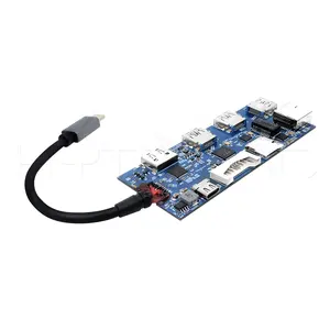 PD lader en data transfer 4 poort type c naar usb 3.0 hub pcb voor docking station