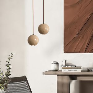 Lámpara Colgante de Estilo Japonés Wabi-Sabi de Piedra Amarilla para Dormitorio, Lámpara Colgante Creativa de Diseño Retro Nórdico para B&B - Product Image 1