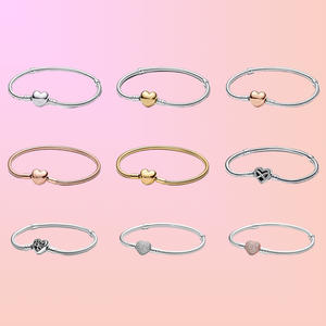 Bracelets à breloques cœur en argent sterling S925 pour femmes - Maillons romantiques avec zircon serti griffe, certifiés GTC, cadeau d'anniversaire - Product Image 1