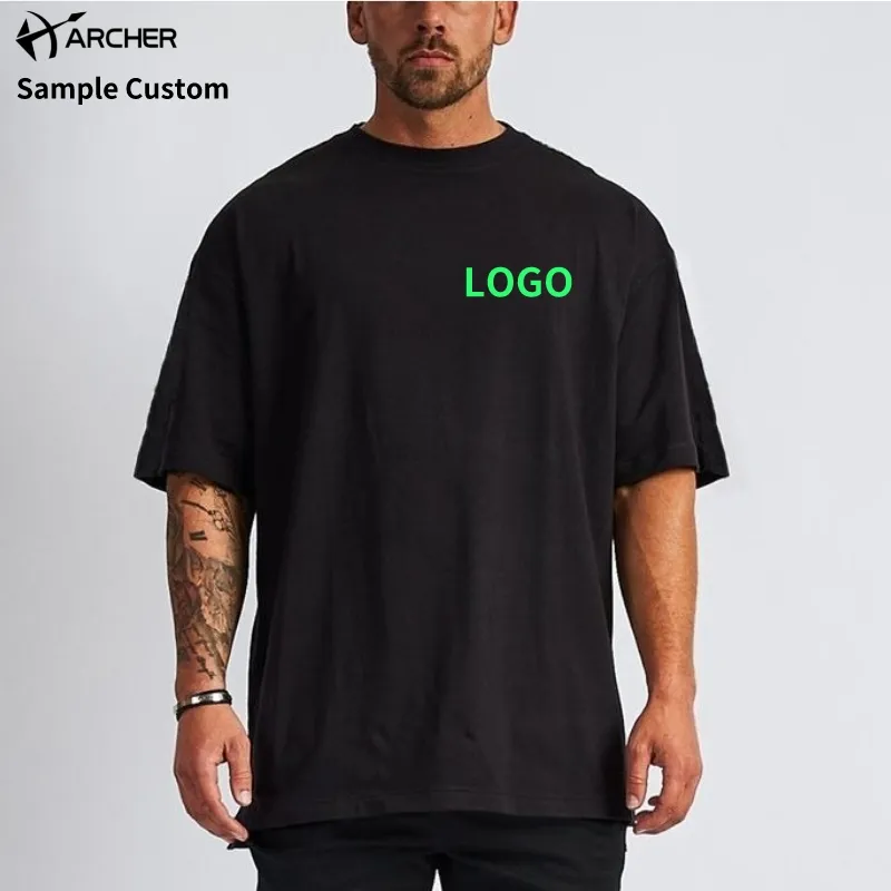 OEMカスタム印刷蛍光反射ロゴグラフィックTシャツ綿100% 特大TシャツメンズグローインザダークTシャツ