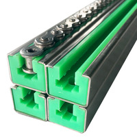 Vente directe Bandes anti-usure vertes en UHMWPE, Profilés en T pour rouleaux de lignes d'automatisation, Rails de glisse en PE UHMW pour machines d'emballage, Guides de chaîne
