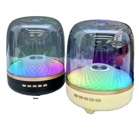 Altavoz inalámbrico portátil de gran venta 2025 con Subwoofer de cristal transparente de sonido envolvente RGB para uso de teléfono móvil de cine en casa