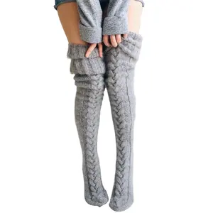 Calcetines altos hasta la rodilla para niña y mujer, medias largas tejidas con Cable, W8104, 2022