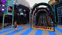 Aire de jeux intérieure Cyberpunk, conception multi-zones, taille personnalisable, toboggan géant en spirale, structure d'escalade pour parc à thème FEC, usage commercial