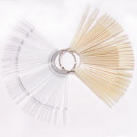 Fournitures pour ongles Carte d'affichage de couleur pour ongles avec anneau 50 pièces en forme d'éventail