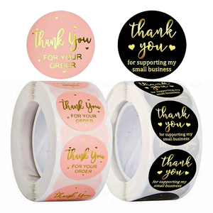 Kraft Paper Hot Stamping Adhesive Sealing Stickers Black White Blue Green Labels for Wedding <b>Gift</b> <b>Envelope</b> Decoration - Product Image 1