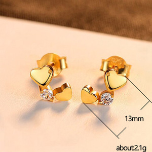 Orecchini a Perno con Design a Cuore per Donne, Zirconi Scintillanti, Gioielli alla Moda, Accessorio Carino e Minimalista per Uso Quotidiano - Product Image 5