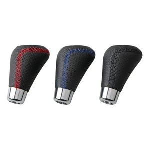 Car Gear <b>Shift</b> <b>Knob</b> Leather 5 Speed Universal Red Blue Black Stitching Ergonomic - Product Image 5