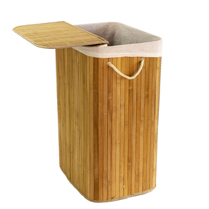 Lớn thân thiện với môi tre tự nhiên giặt giỏ với nắp và xử lý tự nhiên và sản phẩm bền cho hàng ngày của bạn nhu cầu giặt - Product Image 6