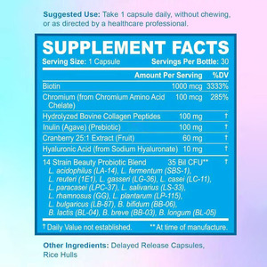 Capsules de Probiotiques Beauté Marque Blanche 35 Milliards de UFC pour Adultes, 14 Souches, Soutien à la Santé Digestive avec Biotine, 100% Naturel - Product Image 6