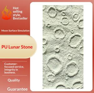 Brique murale intérieure et extérieure en pierre de simulation ignifuge en PU, décoration de fond de télévision rouge tendance - Product Image 1