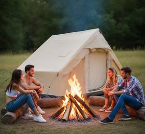 <span class=keywords><strong>Tente</strong></span> familiale <span class=keywords><strong>de</strong></span> grande taille PoeticExist pour le camping, <span class=keywords><strong>toile</strong></span> Oxford imperméable avec fonction <span class=keywords><strong>gonflable</strong></span> en coton aérien pour le glamping - Product Image 3