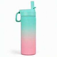 Bouteille d'eau personnalisée avec logo dégradé, en Tritan, avec paille rabattable, anti-fuite, sans BPA, légère, pour la salle de sport, les activités de plein air, bouteille isotherme