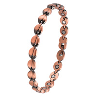 Ensemble de bijoux en cuivre pur magnétique, collier et bracelet vintage à maillons en forme de feuille, bijoux bien-être pour hommes et femmes