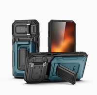 Étui antichoc en TPU+PC rigide avec porte-cartes, protection d'appareil photo et support pour iPhone 17 Pro Max