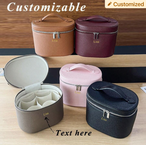 Organizador de <span class=keywords><strong>Maquillaje</strong></span> de Cuero PU Multicolor, <span class=keywords><strong>Estuche</strong></span> de Viaje <span class=keywords><strong>para</strong></span> Guardar Brochas y Productos de Cuidado de la Piel, Portátil, <span class=keywords><strong>para</strong></span> Mujeres, con Divisores - Product Image 1