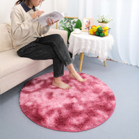 Vente chaude tapis à poils longs blanc tapis tie dye mouton tapis rond moelleux doux tapis faux tapis pour le salon