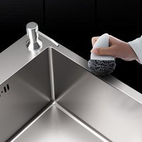 Évier de cuisine grand format à cuve unique, intégré, en acier inoxydable 304 Nano, pour montage sur/ sous/au-dessus du comptoir, pour la vaisselle