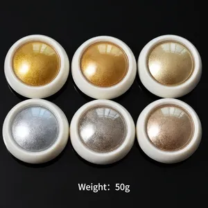 6 pièces de poudre holographique métallisée effet chrome miroir élégante pour la décoration de manucure, paillettes réfléchissantes or et argent - Product Image 5