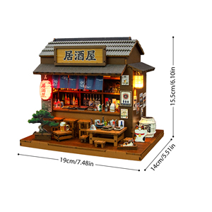 Fabrik-Großhandel DIY Mini-Puppenhaus 2026 Neues Produkt M2601 Izakaya Holz-Puppenhaus Miniatur-Puppenhaus-Set mit <span class=keywords><strong>LED</strong></span>-Beleuchtung - Product Image 5
