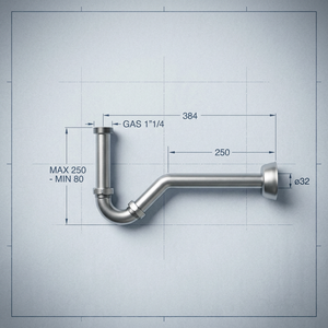 KORICINI Tubo Cromato Contemporaneo e Resistente per Bagno, Lavabo e Bidet - Product Image 1
