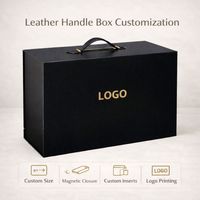 Boîte cadeau en carton noir à couvercle magnétique de luxe personnalisé avec gaufrage Emballage rigide haut de gamme pour la stratification mate de farine de valise