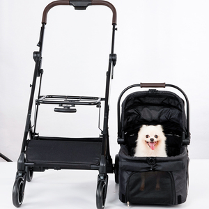 Depolama alanı ile yüksek kaliteli alüminyum evcil hayvan arabası 4 tekerlekli köpek ve kedi sepeti - Product Image 4