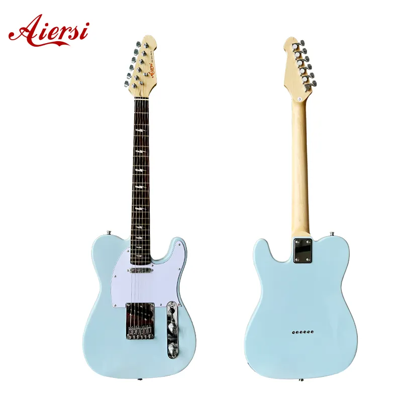 Aiersiファクトリーカスタムホットセール異なる色の稲妻デザインテレスタイルエレキギター