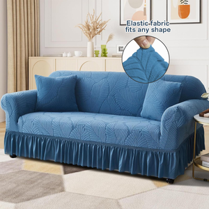 Housse de canapé en velours extensible, résistante aux animaux domestiques, durable, lavable, protège-meubles extensible, housse de coussin de canapé avec jupe - Product Image 3