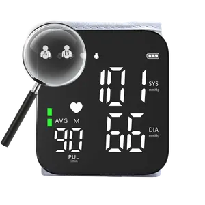 Monitor tekanan darah pergelangan tangan otomatis, alat pendeteksi detak jantung tidak teratur tampilan besar