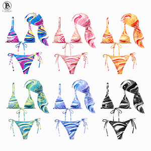 Costume da bagno bikini due pezzi da <span class=keywords><strong>donna</strong></span> estivo 2026 personalizzato, sexy, con stampa di paillettes, per la spiaggia - Product Image 1
